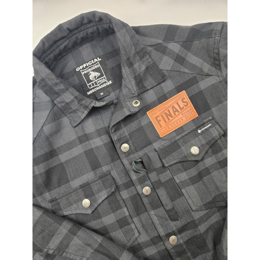 PRCA NFR Finals 2022 Las Vegas ProRodeo Quilted Jacket‎ Mens Medium Black Plaid